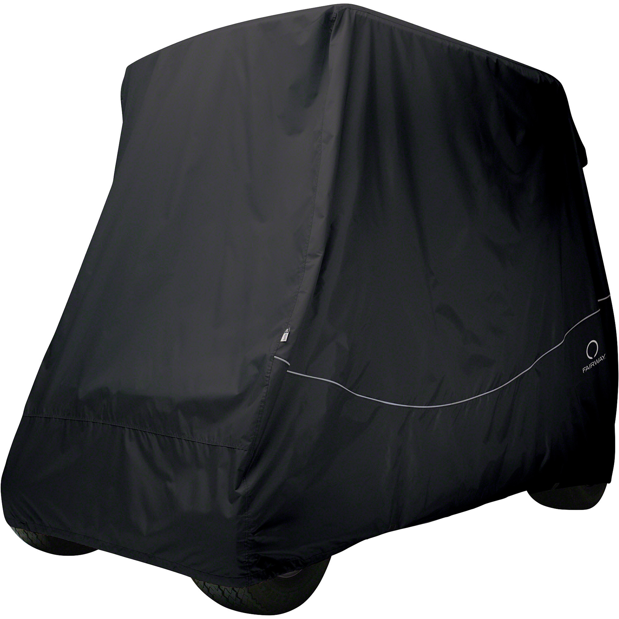 Classic Accessories Fairway Golf Cart Quick-Fit Cover, Black, Long Roof, Model# 40-064-340401-00